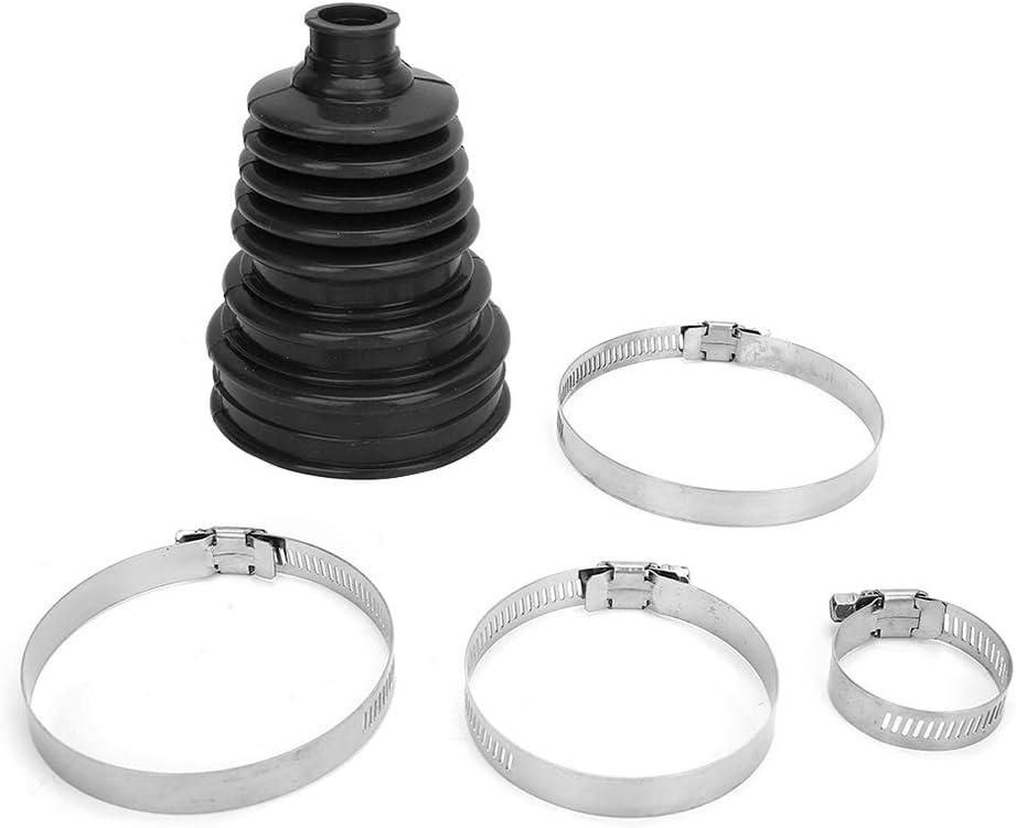 CV Axle Dust Cover, Universal Rubber CV Boot Kit, Ball Head Constant Speed Round Clamp Kit for Most Cars(Black)