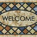 CHICHIC Welcome Door Mat 24x 36 Inch Front Doormat Outdoors for Home Entrance Outdoors Mat for Outside Entry Way Doormat Entry Rugs, Heavy Duty Non Slip Rubber Back Low Profile,Blue Welcome