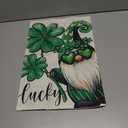 2 xSt Patricks Day Lucky Gnome Garden Flag 12.5x18 Inch Double Sided Outside, Clover Shramrock Holiday Yard Outdoor Decoration