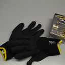 COOLJOB Winter Freezer Work Gloves for Men Women with Grip, Windproof Thermal Warm Fleece Lined, 3/4 Latex Coated for Heavy Duty, Construction, Warehouse, Black, 1 Pair, S