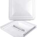 RVGUARD RV Roof Vent Cover 14 Inches, Universal Replacement Vent Lid White (2 Pack), Compatible with Ventline (pre 2008) & Elixir Vents (since 1994)