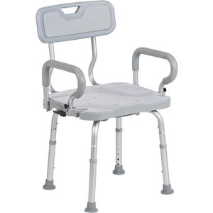 Drive Medical PreserveTech 360-Degree Swivel Shower Chair with Arms & Back, Grey