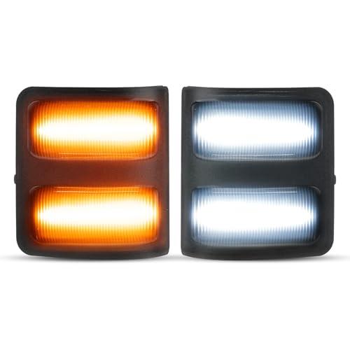 SUPAREE LED Sequential Side Mirror Light For 2008-2016 F250 F350 F450 F550,Plug&Play Marker Running&Turn Signal Light,White Amber Super Duty Mirror Light Replacement Accessories