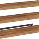 RALGEND Floating Shelves for Wall, 1.5" Thick Wall Shelf Set of 3 with Invisible Bracket, L39.4" x W7.9" Hanging Shelves Farmhouse Home Decor for Bathroom, Living Room, Bedroom Rustic Brown 10301BJP3BF