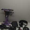 WALK MATE Rollator Walker for Seniors with Cup Holder, Upgraded Thumb Press Button for Height Adjustment, 8 Inch Wheels Walker with Seat Folding 14.7lb Lightweight Walking Aid, 300 lb Capacity, Purple