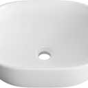 Small Bathroom Vessel Sink, OCEALAGOON 15 x 10 Oval Bathroom Sink Bowls Above Counter, Porcelain Ceramic White Vessel Sink for Bathroom, Modern Countertop Sink, Vanity Sink Lavatory Art Wash Basin