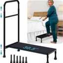 Bed Step Stool with Handle for Elderly Adults, 30.5" Long Bedside Step Stools for High Beds with Adjustable Height Handrails, Medical Heavy Duty Stepping Stool for Bedside, Step, SUV, Bathtub (4-Leg)
