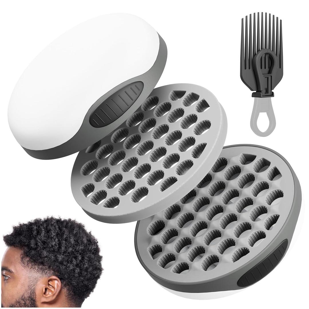 Silicone Curl Brush with Pick Comb, Hair Twist Curling Comb for Afro Curls, Small Holes Curler for Men Women Boy Girl, Gray, 1 Piece Silicone Curl Brush with Pick Comb, Hair Twist Curling Comb for Afro Curls, Small Holes Curler for Men Women Boy Girl, Gray, 1 Piece