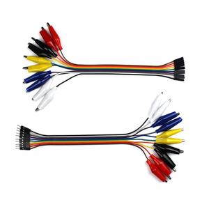 UCTRONICS Breadboard Alligator Clip Jumpers - Gator To Male And Female Jumper Wires Test Lead 2x10pcs 8 Inch For Power Supply, LED Strips, Multimeters, Arduino Lilypad And Raspberry Pi