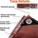Tarps Heavy Duty Waterproof 16x20ft, 16Mil Poly Tarps with Grommets, UV Resistant, Brown Multipurpose Tarpaulin with Reinforced Edges, Camping, Outdoor Coverings
