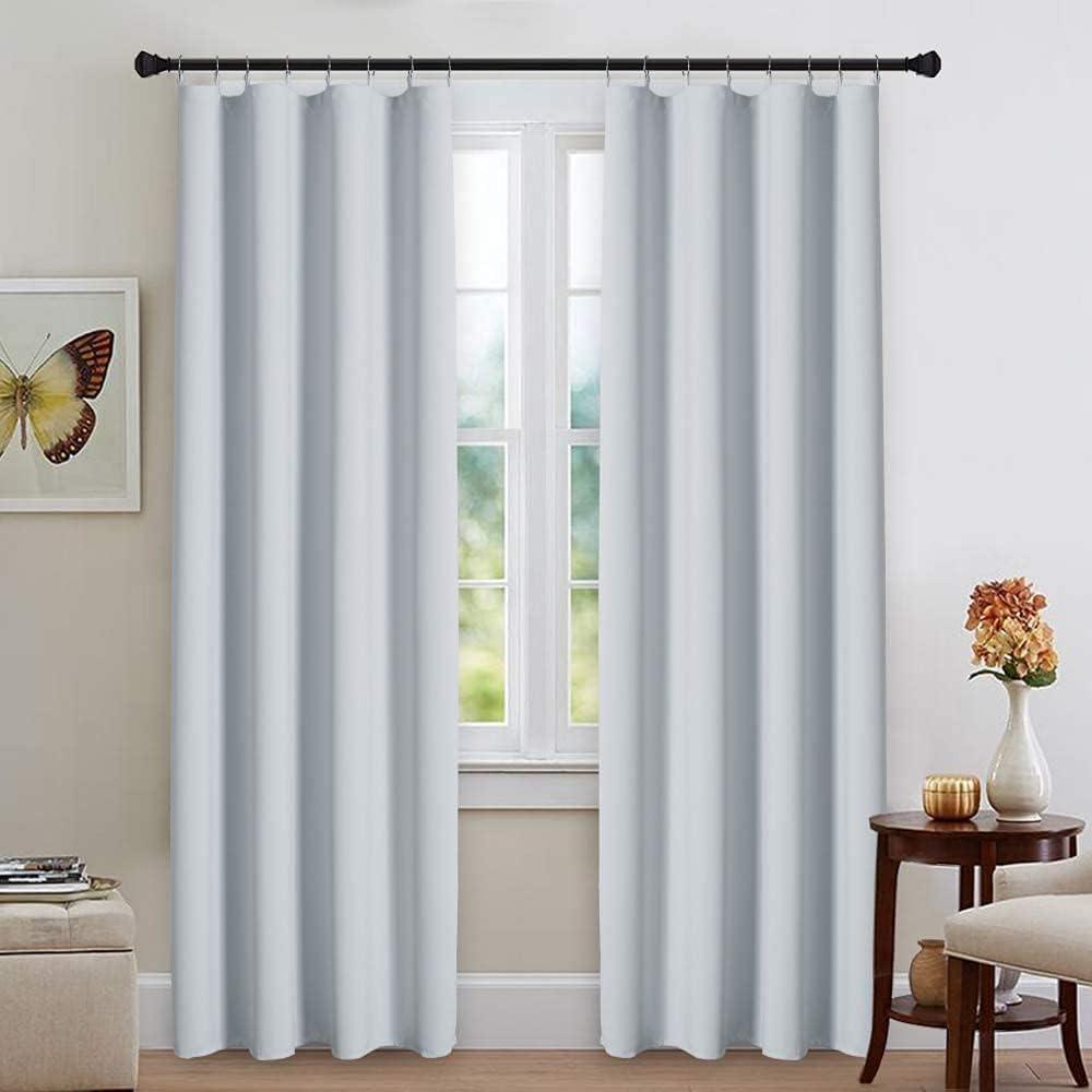 NICETOWN Blackout Curtain Liners for Sheer Curtains, Cold Heat Light Noise Blocking Liners with Rings: Easy to Open and Closed, Thermal Liners for 84 inches Long Curtains, 1 Pair, 50" x 80" Per Panel