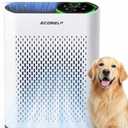 Air Purifier for Large Room, Cleans 2,400 ft² in 30 Mins, 3-Stage True HEPA, 360° Airflow, Large Touch Display Control, Real-Time Air Quality (PM2.5) Display, Ultra-Quiet 20dB Sleep Mode, HAP602 White