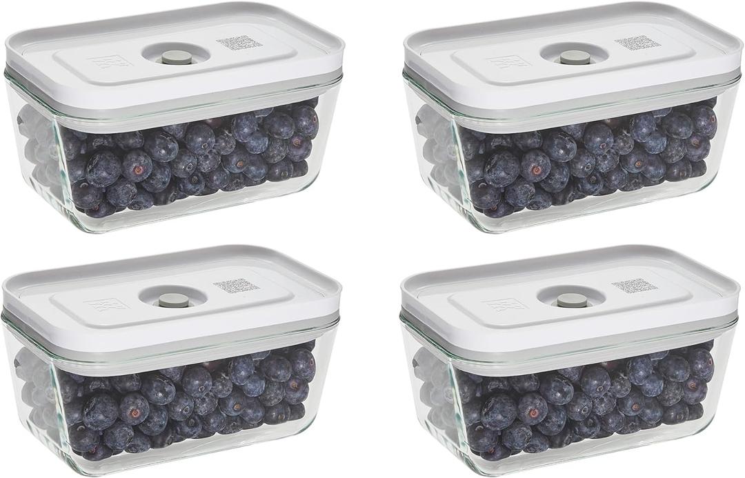 ZWILLING Fresh & Save 4-pc Small Glass Vacuum Sealer Food Storage Containers with Airtight Lids