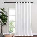NICETOWN White Sliding Door Curtain for Bedroom, Grommet Thermal Insulated Extra Wide Solid Blackout Window Curtain & Drape for Patio Door/Living Room (1 Panel, Pure White, W80 x L90)
