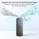 Air Ionizer, Negative Ion Air Purifier for Pet Homes and Small Spaces, Quiet Ozone Free Filterless Air Cleaner for Cat Litter Room, Bathroom, Bedroom, Desk(F2V Gray)