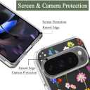 Unov Case Compatible with Pixel 9 Pixel 9 Pro Case Clear with Design Soft TPU Shock Absorption Slim Embossed Pattern Protective Back Cover (Aesthetic Flower)