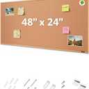 Mr. Pen- Cork Notice Board, 48 X 24 Inches, Cork Bulletin Board for Walls, Pin Boards, Framed Corkboard, Decorative Hanging Pin Boards, Perfect for Office & Home Decor