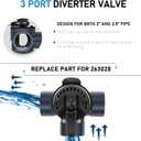 2 Inch 3 Way Diverter Valve Suitable for Ground Pool and Spa System Replace Part for 263028 3 Port Valve