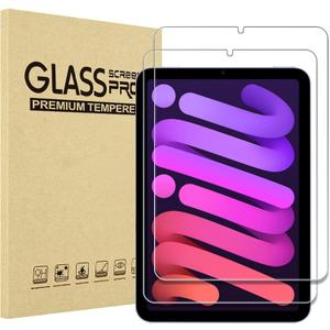 ProCase 2 Pack Screen Protector for iPad Mini 7 (A17 Pro) 2024 & Mini 6 2021 8.3 inch, Tempered Glass for iPad Mini 7th/6th Generation A2993 A2995 A2996, Case Friendly -Clear