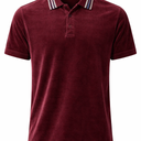 Guess Mens Parker Velour Stripe Polo, Medium