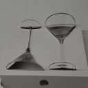 TRUE Meridian Martini Glasses - Stemmed Fun Cocktail Glasses - Art Deco Ripple Gold Rimmed Crystal Glassware - 7.8oz Set of 2