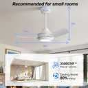36 Inch Ceiling Fans with Lights,Ceiling Fan with Light and Remote Control Smart Ceiling Fan,Noiseless Reversible DC Motor,3 Blade Ceiling Fans 6-Speed 3 CCT,Ceiling Fan for Indoor/Outdoor, 36inch white