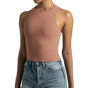 Colorfulkoala Women's Body Contour Tank Tops (Brown, XXL)