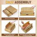 Bamboo Bread Slicer for Homemade Bread Adjustable Width Slicing Guides, Compact Loaf Cutter for Perfect Slices