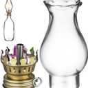 1 Set 1.7 X 3.5 Clear Glass Oil Lamp Chimney | Oil Lamp Chimney | Hurricane Light Replacement Flaretop for and Kerosene Style s (LH Type)