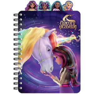 4 Tab Journal: Unicorn Academy - 160 Dot Pages, Magical Themed Spiral Notebook, 4 Character Dividers, Writing-Notes-Dreams-Doodles, Kids 3+