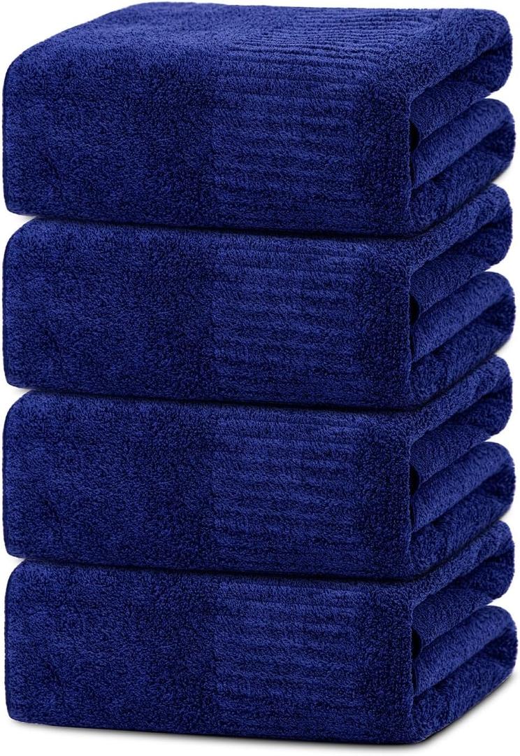 SEISSO Bath Towels 4 Pack Premium Large Towels for Bathroom 35 x 63 Inches Ultra Soft and Quick Dry Luxury Bath Sheet, Lightweight Shower Towel for Fitness, Hotel, Gym, Sauna, Home - Navy Blue