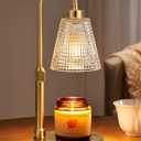 Innqoo Gold Candle Warmer Lamp with Timer, Dimmable Candle Warmer for Jar Candles, Height Adjustable Wax Melts Warmer, Birthday Gifts for Women Mom, House Warming Gifts New Home Decor (Regular(4.7 in))