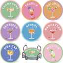 8 Pcs Cocktail Diamond Art Coasters Kit for Adults, Cocktail Diamond Painting Coasters with Holder, 5D Gem Art DIY Crafts Diamond Dots for Gift Life