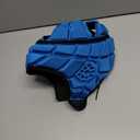 Soft Shell Rugby 7v7 Football Helmet Foam Padded Scrum Cap Headgear Autism Safety Bump Hat Head Support Protector Adjustable Flag Football Soccer Goalie Helmet for Youth Kids Adults (Medium, for Kids Teens Age 6-11, Blue)