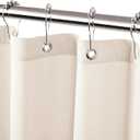 Felisa Cream White Fabric Shower Curtain Liner with 3 Large Magnets, 72 x 78 inches Waterproof & Soft Cloth Shower Curtain Liner,Washable Shower Curtain for Bathroom,Cortinas de Bao