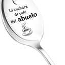 LemonRoad Abuelo Gifts in Spanish, Papa's Coffee Spoon, Birthday Coffee Tea Stainless Steel Spoon for Granddaddy Father in Law, Announcement Pregnancy Everyday Gift