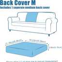 Smiry Waterproof Couch Cushion Covers, Stretch Jacquard Thick Sofa Cushion Covers, Washable Seat Slipcover Elastic Furniture Protector for Pets, Kid (Back Cover M, Camel)