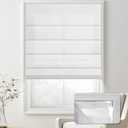 No Drill Blackout Roman Shades for Indoor Windows,Cordless Roman Blinds,Linen No Tools Window Shades,Easy to Install Window Blinds for Home Bedroom,70% Blackout-White 26" W x 72" H