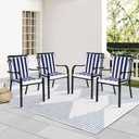 Outdoor Patio Chair Cushions Set of 4, Water Resistant Square Seat Cushions with Ties, 20"x17" All Weather Seating Cushions for Outdoor Furniture, 20 x35.82inch