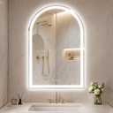 24"x36" Arched LED Lighted Bathroom Mirror with Lights