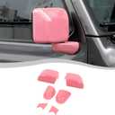 Side Mirror Cover, Rearview Mirrors Decoration Trim Kit Fit for 2018-2026 Jeep Wrangler JL JLU & Gladiator JT(Pink)
