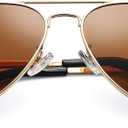 Pro Acme Polarized Aviator Sunglasses for Men and Women 100% UV Protection, 63mm (Gold Frame/ Brown Lens)