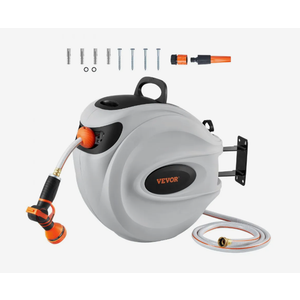 VEVOR Retractable Hose Reel Water Hose Reel 115'x1/2" 180° Swivel Wall-Mounted | VEVOR US VEVOR Retractable Hose Reel Water Hose Reel 115'x1/2" 180° Swivel Wall-Mounted | VEVOR US