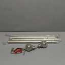 KAMANINA Curtain Rods for Windows 32 to 58 Inches (2.6-4.8ft), Adjustable Champagne Gold Curtain Rod 28 to 48 Inches, 7/8 Inch Decorative Rod with Crackle Glass Finials