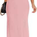 ZESICA Women's 2025 Summer Spaghetti Straps Maxi Dress Sleeveless Square Neck Lightweight Long Beach Dresses (Medium, Pink)