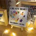 Painting Gifts for Women Men, Birthday Christmas Gifts for Artist Art Lover Students Painter, Art Lover Gifts for Teacher, Artist Birthday Gifts, Artist Decor Sign, Create More Worry Less