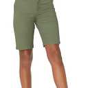 Amazon Essentials Women's Mid-Rise Slim-Fit 10" Inseam Bermuda Khaki Short (Dark Olive, 18)