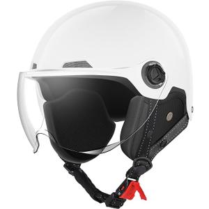 Motorcycle Half Shell Helmet for Men Women, DOT Certified Adult Cool 1/2 Open Face Helmets, ABS Shell, Washable Inner Liner, Quick Release Buckle, for Ebike Street Bike Cruiser Moped, Size: Medium