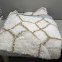 ONASAR 8x10 Area Rugs for Living Room, Fluffy White and Beige Bedroom Rug, Geometric Boho Large Soft Plush Shaggy Fuzzy Floor Carpet for Nursery Kids Classroom Playroom Dorm Home Decor