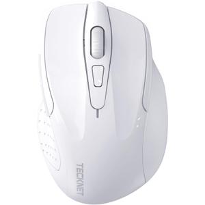 TECKNET Wireless Mouse (2.4G & BT5.0/3.0) Silent 4800 DPI Computer USB A & Bluetooth Mouse 6 Buttons, Wide Compatibility - White